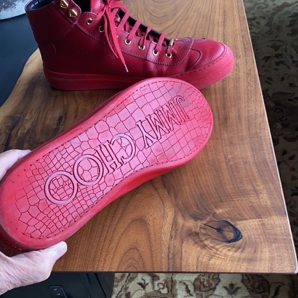 JIMMY CHOO High Top Leather Runners - Picture 3 of 7